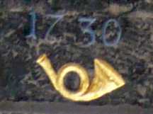 Posthorn mit Jahreszahl